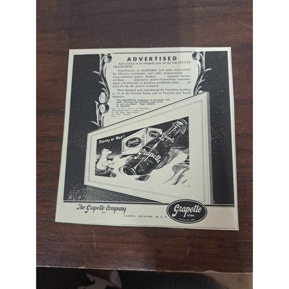 1940s-1950s Grapette Grape Soda Ad